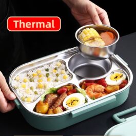 4-Grid Thermal Bento Lunch Box with Accessories