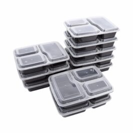 10-Piece Microwavable Bento Lunch Box Set with 3 Compartments